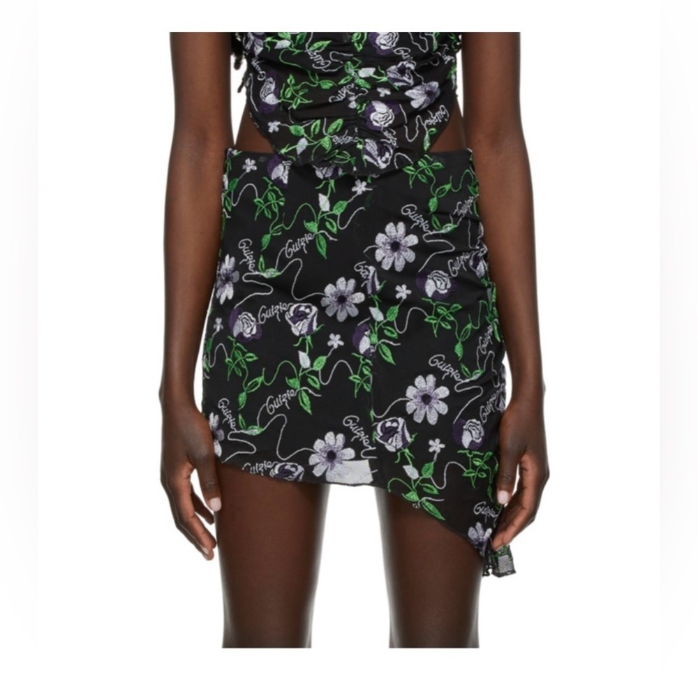 Danielle Guizio Embroidered Mini Skirt size Medium